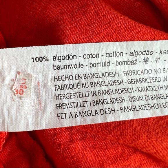 Zara Red Ruched Tie Side Dolman Sleeve T Shirt L - Picture 7 of 9